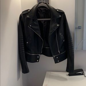Zara Vegan Leather Motorcycle Jacket